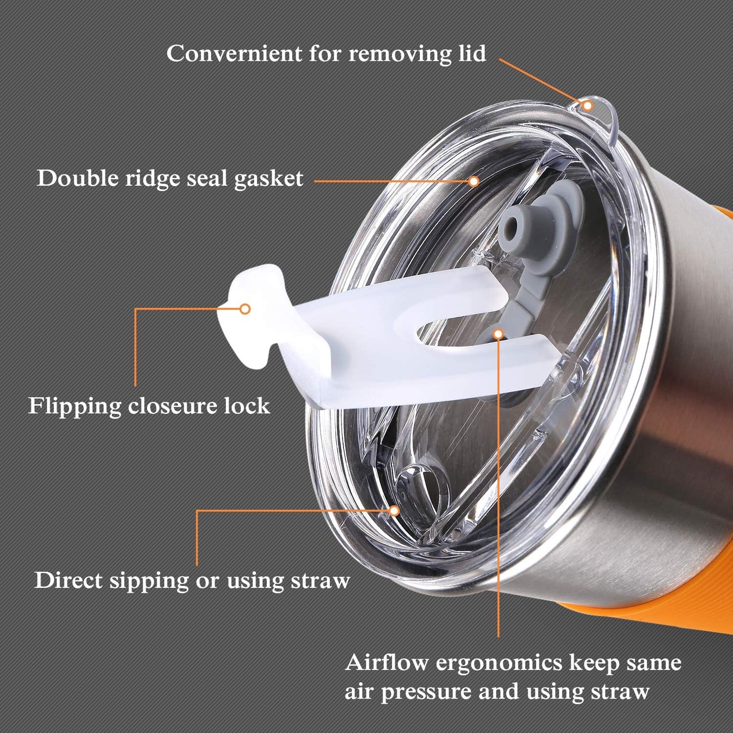 Water Tumbler with Lids, 6 Pack Stainless Steel Spill Proof Reusable Stacking 16oz Drinking Cups with Lids for Kids and Adults
