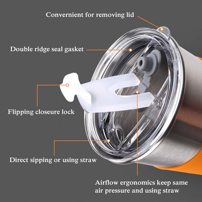 Water Tumbler with Lids, 6 Pack Stainless Steel Spill Proof Reusable Stacking 16oz Drinking Cups with Lids for Kids and Adults