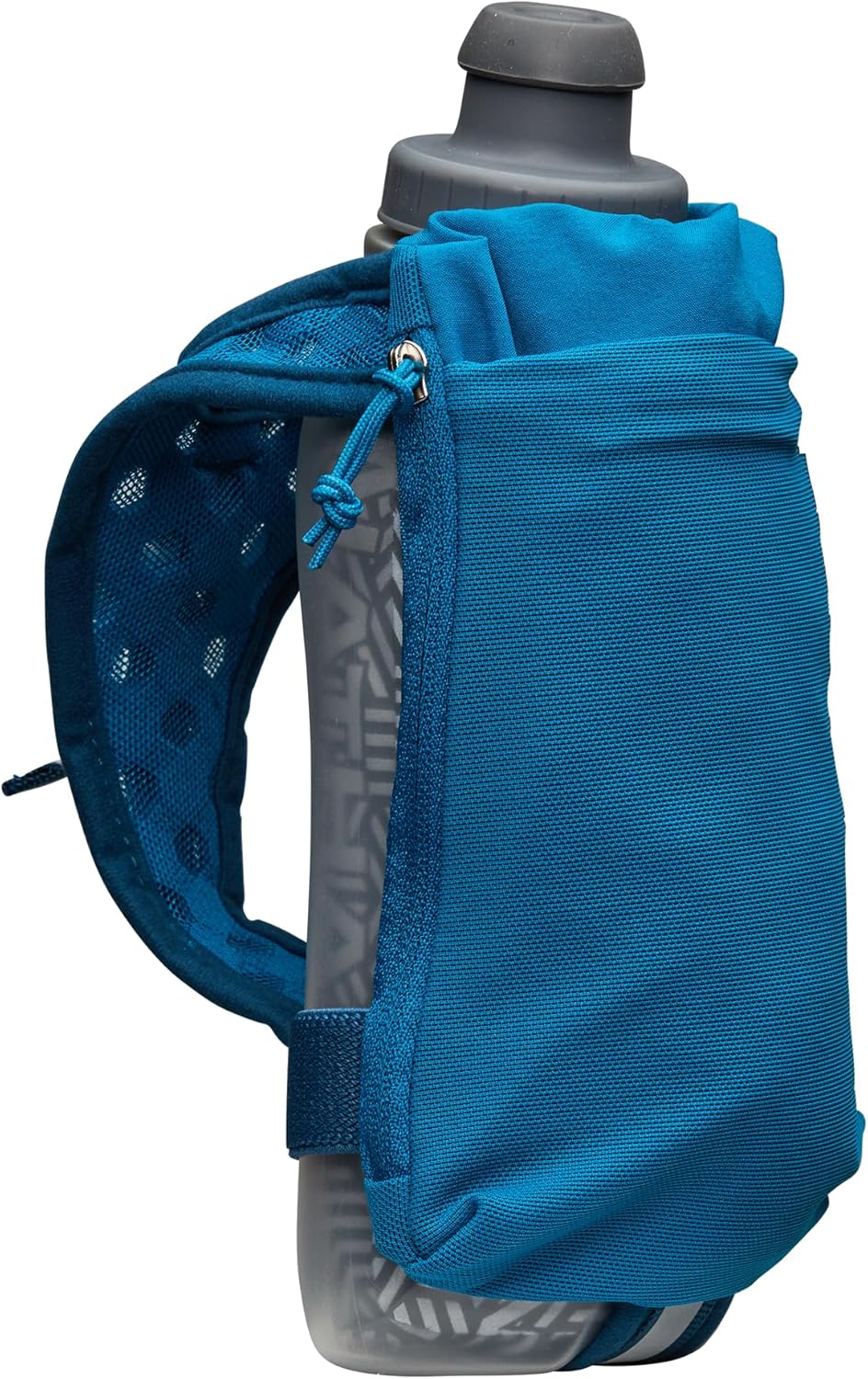 Nathan SpeedDraw 2 Insulated Handheld Running Water Bottle Flask 18oz – Double-Wall Insulation, Ergonomic Grip, Blast Valve Cap, Phone & Key Storage Pockets, Reflective Design
