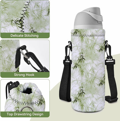 Neoprene 500ML/750ML/1000ML Water Bottle Bag Carrier, Portable Insulated Bottle Sling Holder Case Pouch with Adjustable Shoulder Strap for Men Women Walking Hiking Running