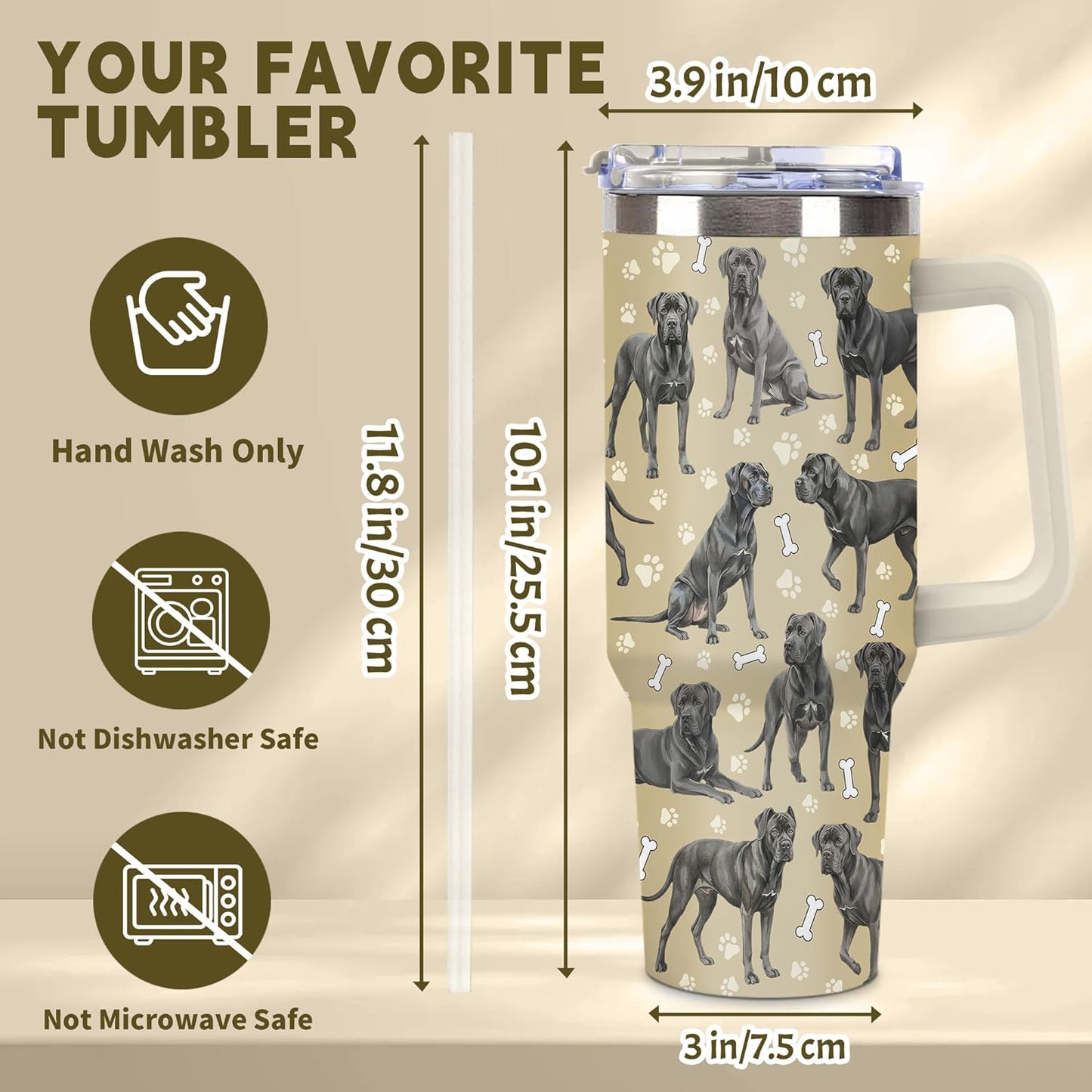 Beagle Gifts for Women Men, 40oz Stainless Steel Insulated Tumbler Travel Cup Mug, Funny and Unique Beagle Gifts for Dog Lover - Colors B