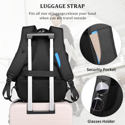 DUSLANG 17 Inch Laptop Backpack for Travel Water Resistant College Backpack for Men/Women Laptop Bag with USB Charging Port,Black - Colors B