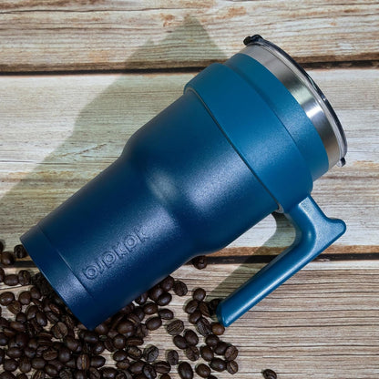 BJPKPK Tumbler With Handle And Straw Lid 40 oz Stainless Steel Insulated Coffee Tumbler Cups For Home, Office or Car,Turquoise