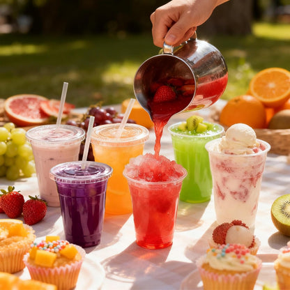 100 Pack 16 oz Plastic Cups with Lids and Straws, Clear Disposable Plastic Cups, Heavy Duty Iced Coffee Cups with Leak-Resistant Lids, Cold Drink Cups for Juice, Coffee and Milk Tea & Party To Go