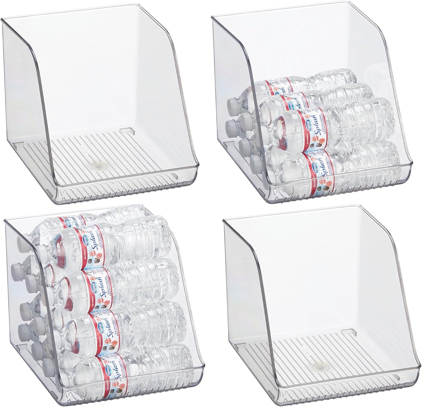 iDesign Water Bottle Organizer for Fridge or Pantry - Clear - Made in USA