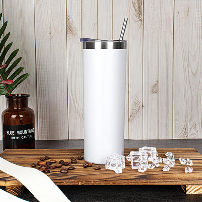 20 oz Skinny Tumblers with Lid and Straw,Stainless Steel Vacuum Insulated Tumbler Cup Double Wall Travel Coffee Mug, Thermal Water Tumbler for Hot and Cold Drinks(Rose Gold,1)