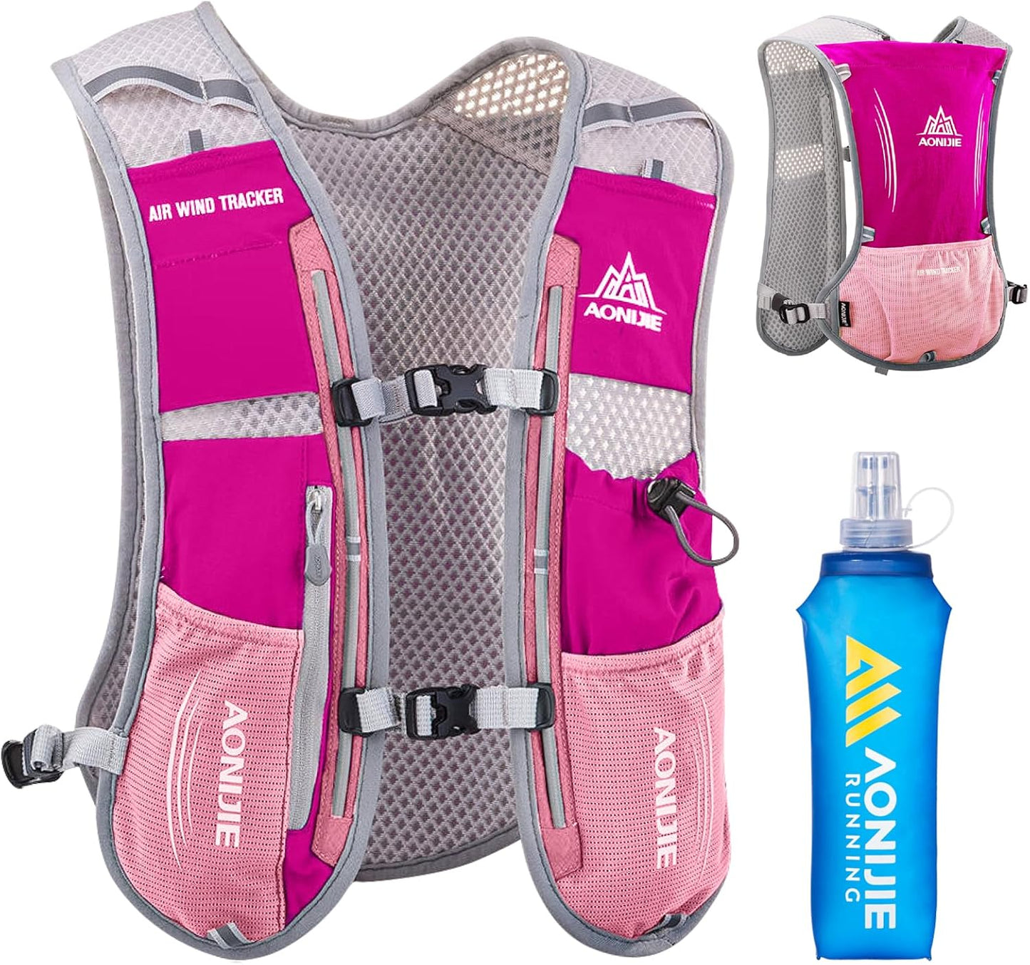 Azarxis Running Water Bottles Flask BPA Free Leakproof Hydration Vest Packs Waist Belt Replacement for Triathlon Marathon Hiking Cycling Climbing Runner