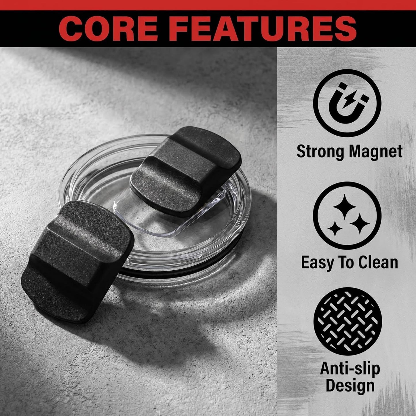 2 Pcs Magnetic Slider Replacement Block, Slider Lid Magnet for Yeti Lids 10 oz, 14oz, 16 oz, 20 oz, 26 oz, 30 oz (Black+Black)