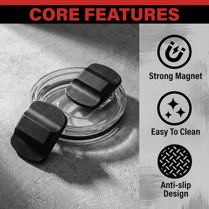 2 Pcs Magnetic Slider Replacement Block, Slider Lid Magnet for Yeti Lids 10 oz, 14oz, 16 oz, 20 oz, 26 oz, 30 oz (Black+Black)