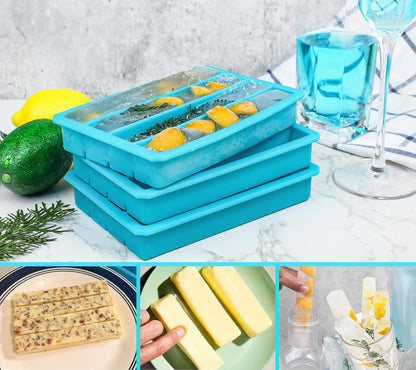 Webake Silicone Ice Cube Trays for Water Bottles Ice Cube Mold 12 Cavity, Easy Release Long Ice Cube Sticks For Bottled Beverage, Soda, Sport Drinks, Burritos Egg, Pack of 3
