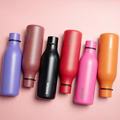 BJPKPK Insulated Water Bottles, 18 oz Stainless Steel Metal Water Bottle with Strap, BPA Free Leak Proof Jugs, Mugs, Flasks, Reusable Thermal Flasks for Sports & Travel, Black - Colors A