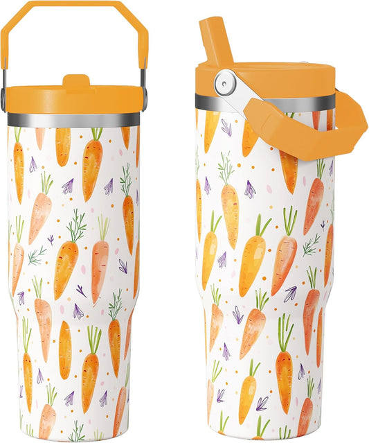 30 oz Horse Tumbler with Straw Handle, Vintage Gifts for Women Men Horse Lover, Stainless Steel Insulated Water Bottle Coffee Cups for Home Office Travel（White）