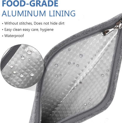 Aosbos Reusable Straws & Chopsticks Case, Portable Carrying Bag, Small Pouch for Stainless Steel, Silicone, Plastic, Straws, Travel Utensil Sets - Grey