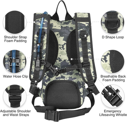 NOOLA Hydration Backpack with 3L TPU Water Bladder, Tactical Molle Water Backpack for Men Women, Hydration Pack for Hiking, Biking, Running and Climbing