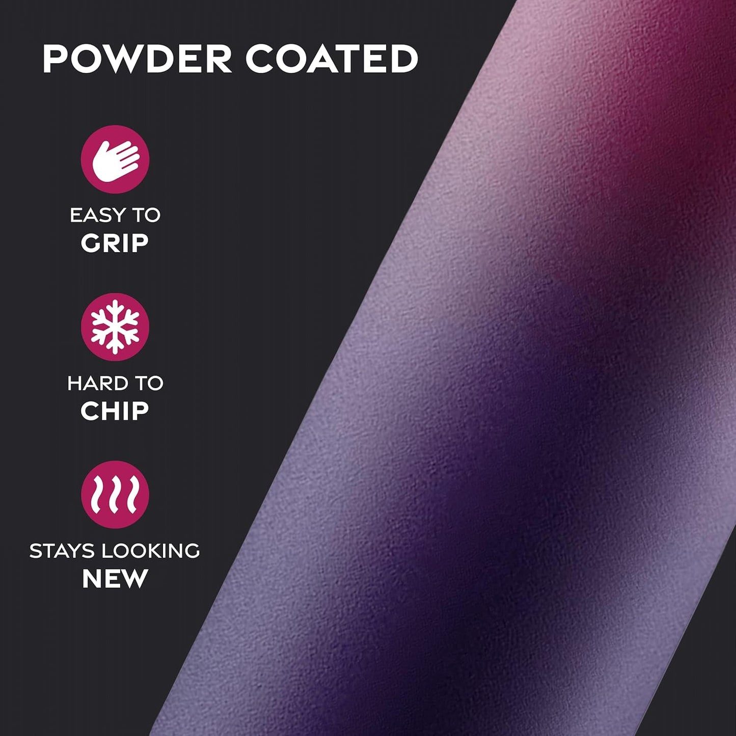 FineDine Water Bottle - Stainless Steel Insulated Water Bottle with Straw Lid, Flip Lid & Wide-Mouth Cap - Keeps Hot and Cold - 25 Oz / 739ml - Dreamy Purple