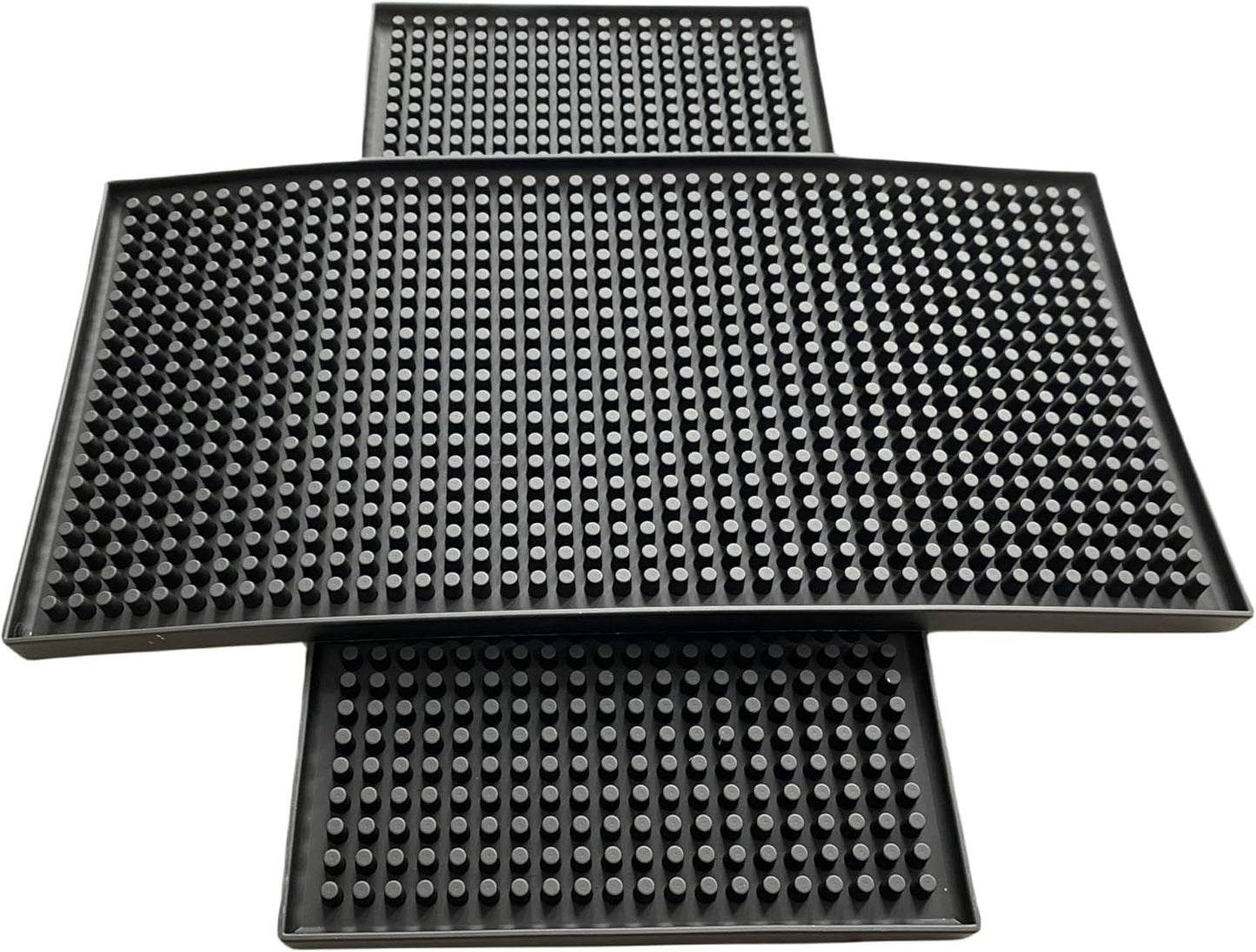 XieNie Bar Mat, 6" x 12" Black Small Coffee Mat for Home Bar Kitchen Countertop, Non-Slip Service Spill Mat for Cocktail Bartender Accessories, PVC Counter Top Cup Glasses Drying Mats, 1Pac
