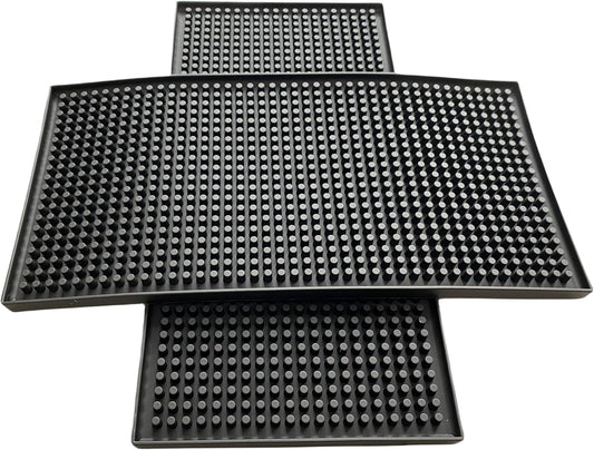 XieNie Bar Mat, 6" x 12" Black Small Coffee Mat for Home Bar Kitchen Countertop, Non-Slip Service Spill Mat for Cocktail Bartender Accessories, PVC Counter Top Cup Glasses Drying Mats, 1Pac
