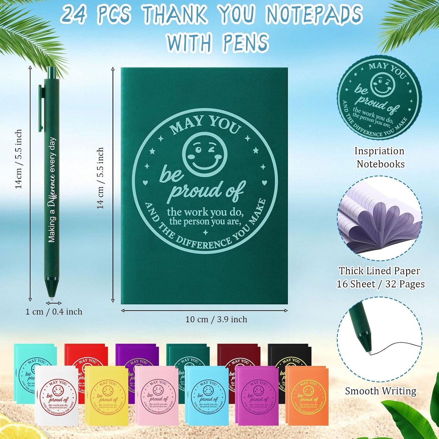 Feifeiya 72 Pcs/ 24 Set Bible Verse Gifts Bulk 24 oz Father's Day Christian Plastic Tumbler with Lids and Straws Inspirational Prayer Notepads Religious Pen Church Cups Gift for Christian Party Favors