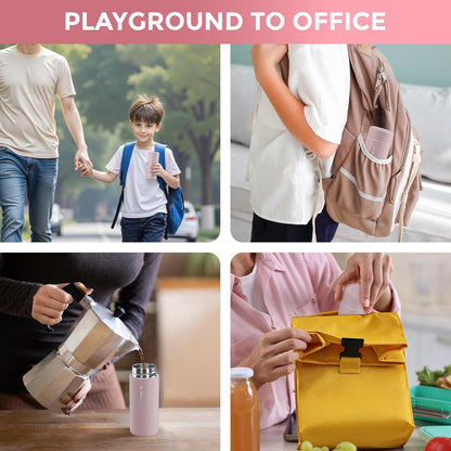 【Upgraded】Exllena Small Insulated Water Bottle 12 oz/350ml– Mini Insulated Water Bottle for Hot & Cold Drinks, Perfect Small Water Bottle for Travel, Purse...(Greyish Blue)