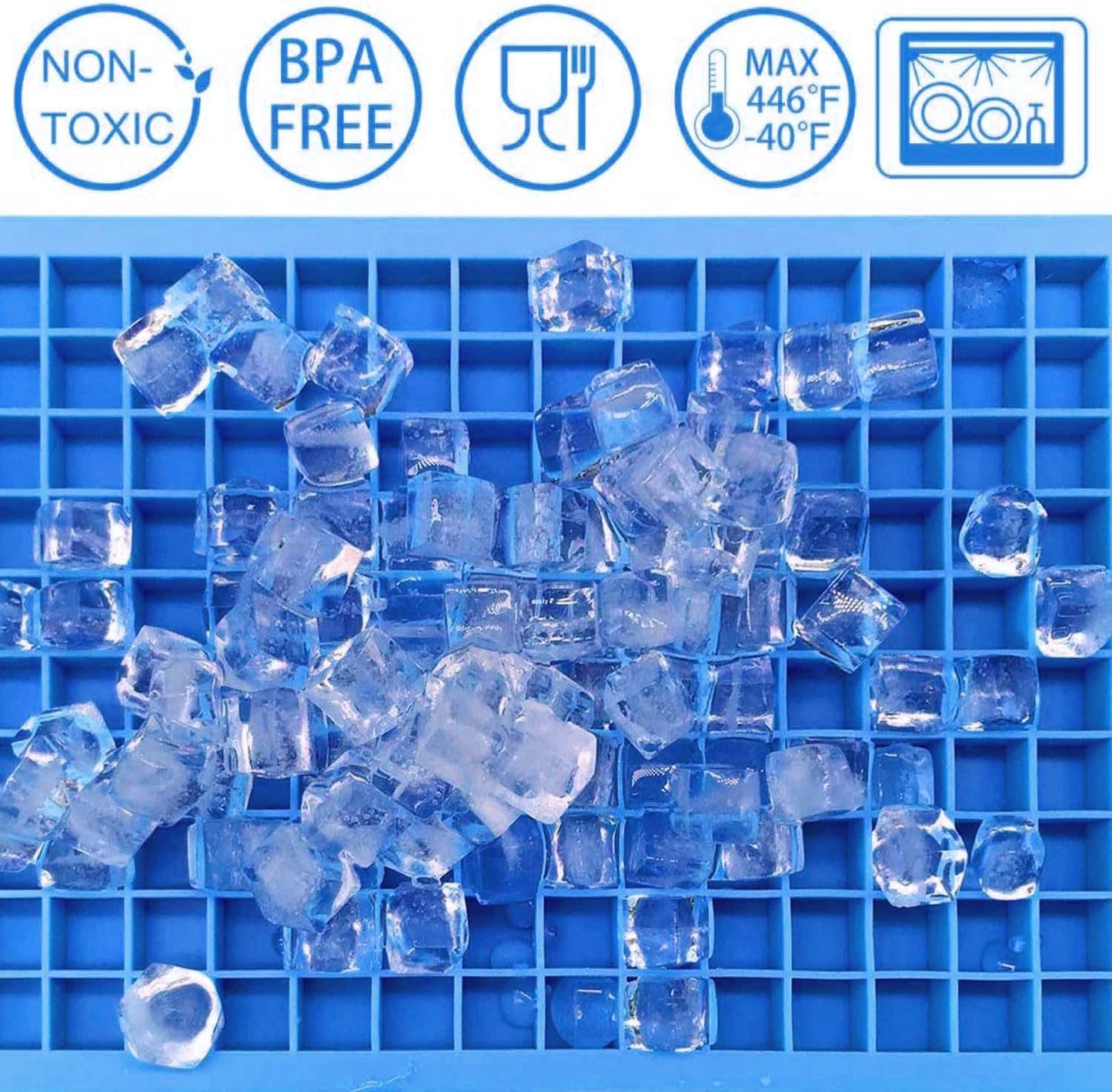 Mini Ice Cube Trays for Freezer 1 Pack — 160 Small Crushed Ice Cube Molds, BPA Free Food Grade Silicone, Easy Release Stackable Trays for Iced Coffee, Whiskey, Cocktail & Drinks