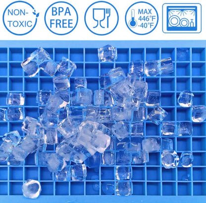 Mini Ice Cube Trays for Freezer 1 Pack — 160 Small Crushed Ice Cube Molds, BPA Free Food Grade Silicone, Easy Release Stackable Trays for Iced Coffee, Whiskey, Cocktail & Drinks