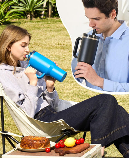 2 Pack Tumbler Flip Straw Lid Replacement Fit for Stanley 40 OZ Quencher, Leak Proof Lid with Straw for Stanley, No Spill Reusable Tumbler Lid Compatible with Stanley Cup Accessories