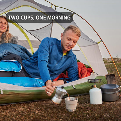 Ultralight Collapsible Travel Cup 16 oz, BPA Free Silicone & Stainless Steel Camping Mug, Foldable Portable Cup for Hiking, Backpacking, Outdoor Coffee Mug (Khaki)