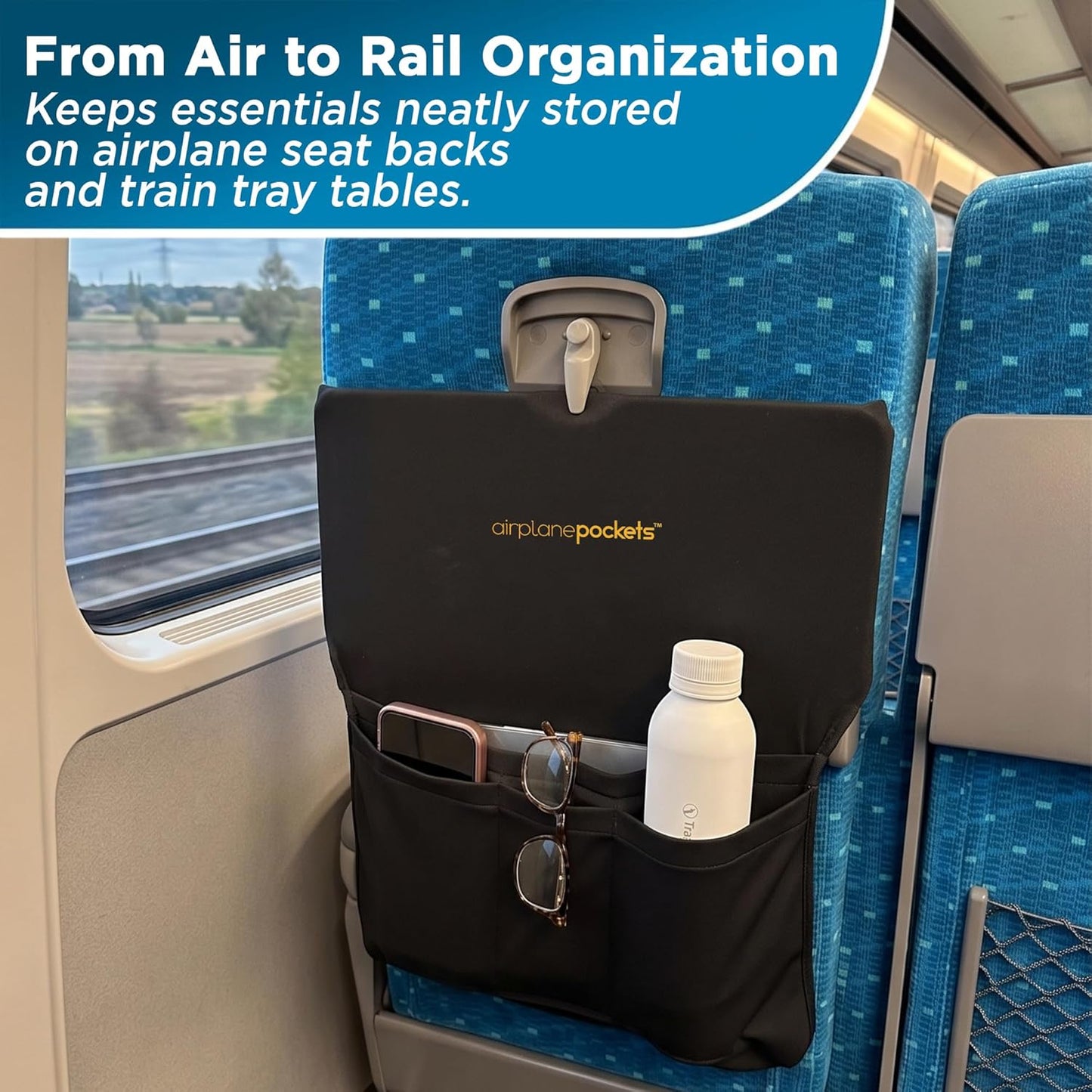 Airplane Pockets - Airplane Accessories - Plane Travel Essentials - Travel Organizer - Seat Storage Organizer - Air Travel Essentials - Seatback Organizer - International Travel Accessories Must Haves