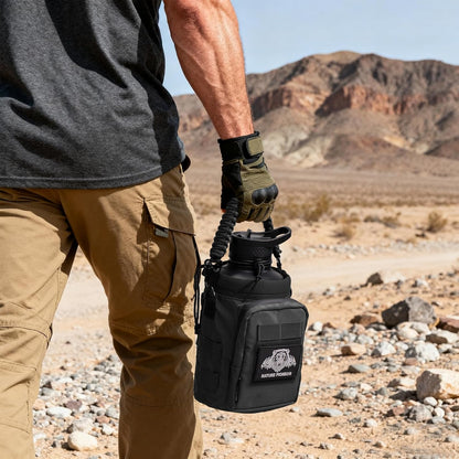 NATURE PIONEOR 32 64 128oz Tactical Water Bottle Pouch, Multi-Function Tactical Water Bottle Bag with Adjustable Shoulder Strap, Half/One Gallon Molle Strap Carrier Holder