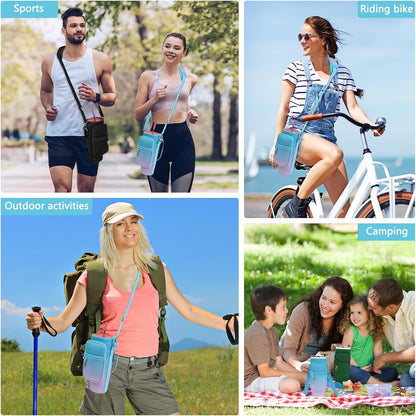 LEFOR·Z Water Bottle Carrier Bag with Phone Pocket Compatible with Stanley/Meoky 40 oz Tumbler with Handle,Water Bottle Holder Pouch with Adjustable Strap Compatible with Stanley Cup Accessories