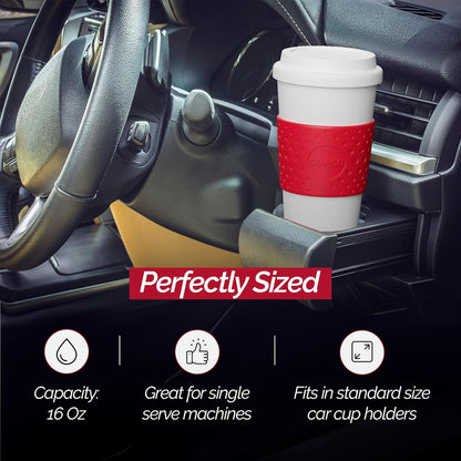 Copco Acadia 16 oz Travel Mug - Insulated Reusable Coffee Tumbler with Double-Walled Plastic, Leak-Proof Lid, BPA-Free - Portable Mug for Hot & Cold Drinks, Cup Holder Friendly (Blue)