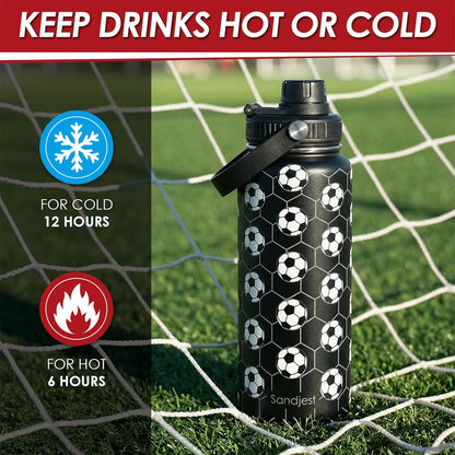 SANDJEST Gym Insulated Engraved Stainless Steel Water Bottle 32oz, Vacuum Chug Lid Travel Tumbler For Men Friends Dad Gymer Trainer, Gym Mode on, Birthday Christmas Father's Day