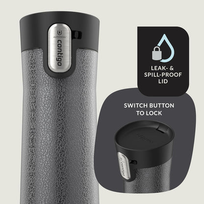 Contigo AUTOSEAL West Loop Vacuum-Insulated Stainless Steel Travel Mug with Easy-Clean Lid 12 oz Blueberry