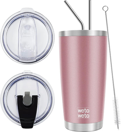 WETOWETO 20oz Tumbler, Stainless Steel Vacuum Insulated Coffee Travel Mug, Double Wall Powder Coated Insulated Coffee Mug Travel Mug with Lid Thermal Cup for Outdoor (Navy Blue, 1 Pack)