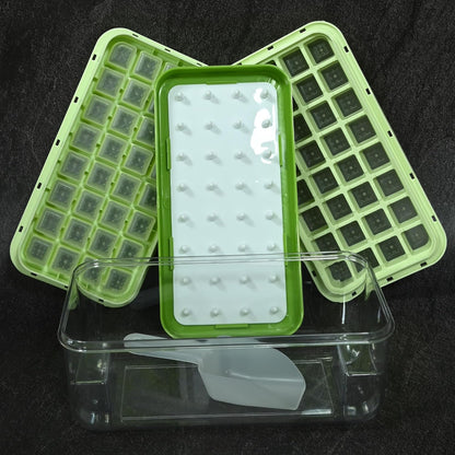 Ice Trays for Freezer with Lid & Bin, Ice Cube Tray Making 64 pcs Ice Cubes, Easy Press to Release Ice, Ice Tray with Storage Bin Chilling Cocktail Whiskey Coffee 2 Trays 1 Ice Bucket & Scoop (Black)