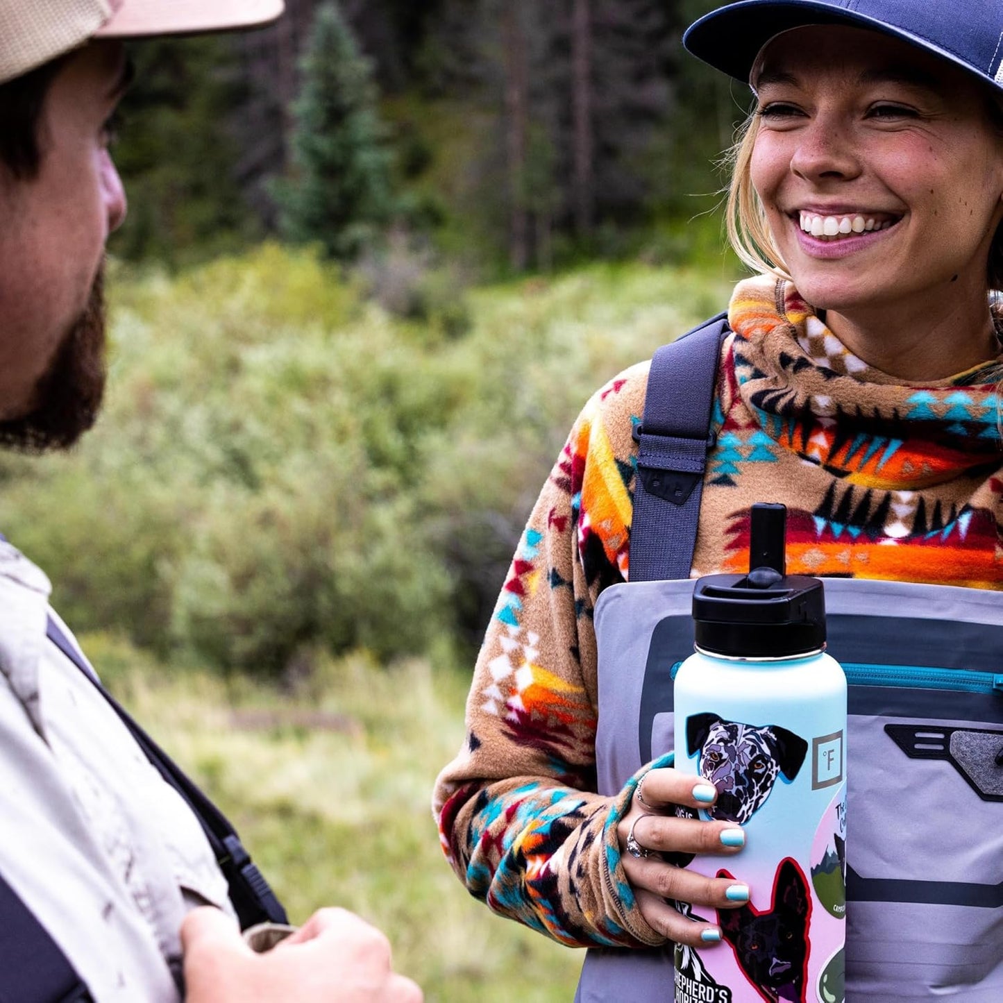IRON °FLASK Camping & Hiking Hydration Flask with Straw, Wide Mouth Insulated Stainless Steel Sports Water Bottle - 22 oz Aurora