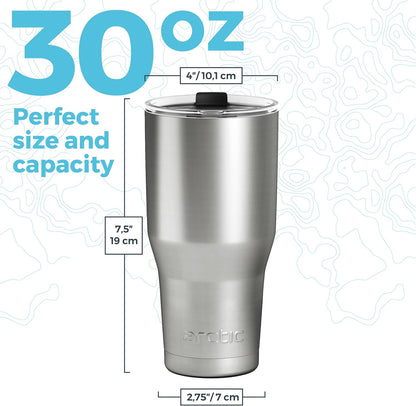 | 30 oz Tuscan Sun Insulated Tumbler with Straw & Cleaner - Retains Temperature up to 24hrs - Non-Spill Splash Proof Lid, Double Wall Vacuum Technology, BPA Free & Built to Last