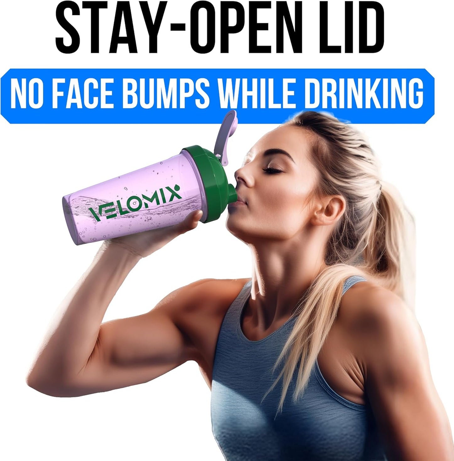 VELOMIX -2 Pack- 28 oz Protein Shaker Bottles for Protein Mixes - 2x Wire Whisk | Leak Proof Shaker Cups for Protein Shakes | Protein Shaker Bottle Pack (Black/Transparent)