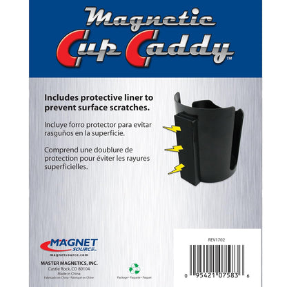 Master Magnetics Magnetic Cup Holder - Caddy for Bottles, Glasses, and Cans - Fits on Fridge, Lawnmower, Forklift, Cart, or Ladder - Heavy-Duty Magnet