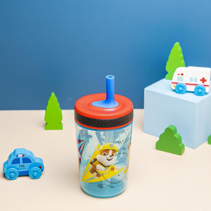 Zak Designs 15oz Bluey Kelso Tumbler Set, Leak-Proof Screw-On Lid with Straw Made of Durable Plastic and Silicone, Perfect Bundle for Kids, 2 Count (Pack of 1) - Colors A