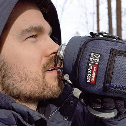 Wild Wolf Outfitters - #1 Best Water Bottle Holder for 32 oz Bottles - Carry, Protect and Insulate Your Flask with This Military Grade Carrier w/ 2 Pockets and an Adjustable Padded Shoulder Strap.