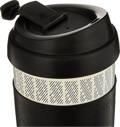 Copco 5237160 Reusable, Insulated Double Wall Travel Mugs 16-ounce White/Black , 2 Count ( Pack of 1)