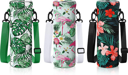 CHENGU 3 Pack 25 oz Neoprene Water Bottle Carrier Bag with Adjustable Shoulder Strap Water Bottle Holders for Adults Sports Gym Hiking Camping Walking(Mandala Style)