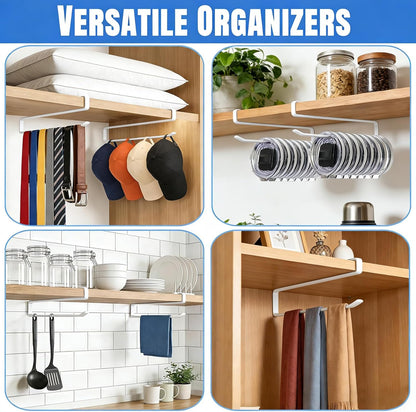 2 Pack Tumbler Lid Organizer, Versatile Cup & Water Bottle Lid Holder, Upgraded Kitchen Space Saver & Under Cabinet Storage, No Adhesive or Drilling Needed, Multi-Use Tumbler Lid Holder, Black