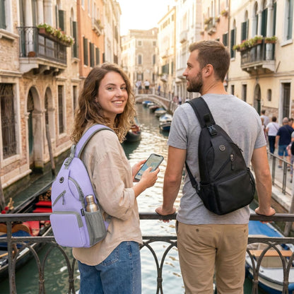 Javolto Sling Bag for Men Crossbody Backpack, Small Sling Backpack Mens Shoulder Bag, Casual Daypack Hiking Bag for Travel