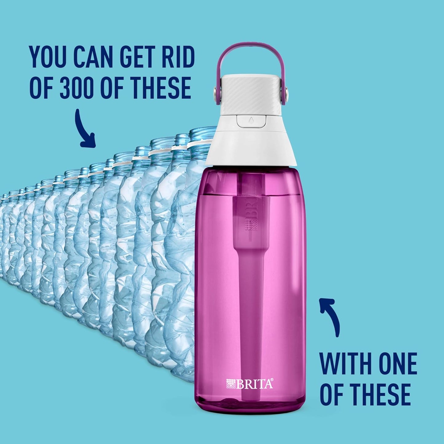 Brita 36386 Premium Water Filter Bottles, 26oz, Night Sky