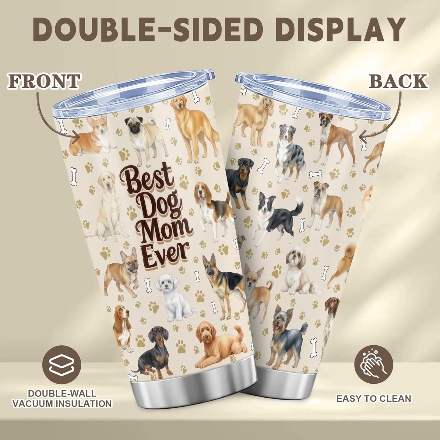 Beagle Gifts for Women Men, 40oz Stainless Steel Insulated Tumbler Travel Cup Mug, Funny and Unique Beagle Gifts for Dog Lover - Colors A