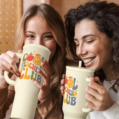 Floral Tumbler with Handle 40oz, Stainless Steel Insulated Tumblers Coffee Travel Mug Cup with Straw, Flower Coffee Cup Gifts for Women Girls, Gift for Her on Christmas Birthday Mothers Day