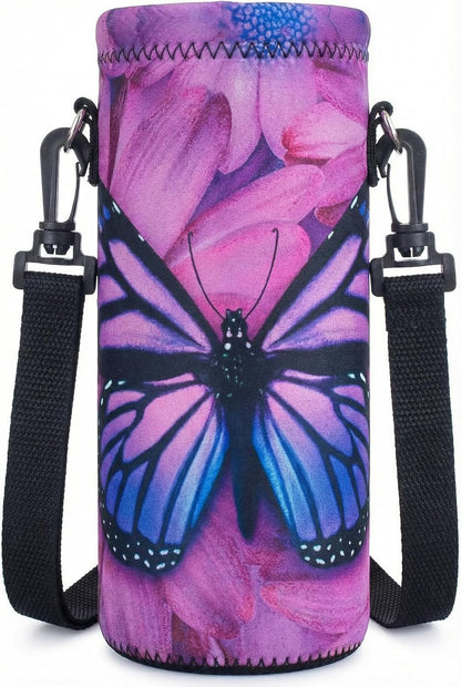 AUPET Water Bottle Sling Bag Carrier Crossbody Sleeve,Insulated Neoprene Bottle Case Holder Pouch Cover 500ML/17oz with Shoulder Strap for Walking Women Men
