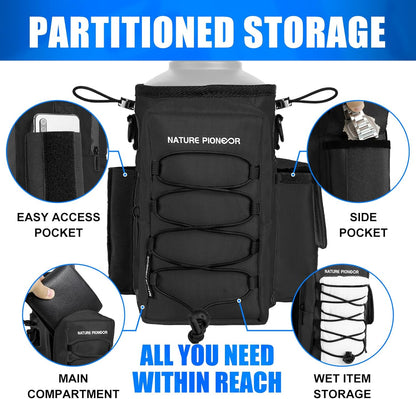 NATURE PIONEOR Magnetic Gym Bag for Men and Women - Magnet Water Bottle Holder Sling Carrier with Crossbody Shoulder Strap,Gym Accessories Pouch,Phone Pockets for Sports,Walking,Travel,Workout